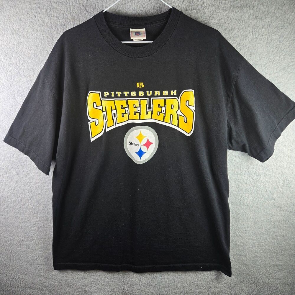 NFL Pittsburgh Steelers Football T-Shirt Mens XL Black Crew Neck Short Sleeve